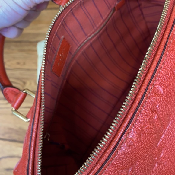 LAST CHANCE!! Louis Vuitton Speedy 25 Empreinte Bag EUC Red-Orange - Picture 14 of 16